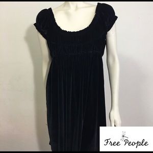 FREE PEOPLE Velvet peasant style dress
